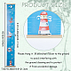 CREATCABIN Ocean Growth Chart Canvas Height Measurement Chart Ruler Wood Frame Hanging Removable Cartoon Lighthouse Ship Wall Rulers Rectangle for Home Living Room Decoration Nursery Decor Gift Blue AJEW-WH0165-69A-2