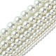 Perles en verre nacré rondes teintes HY-X0001-06-4