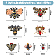 HOBBIESAY 7 Styles Bee Beaded Patches Resin and Rhinestone Garments Appliques Embroidery Sewing Decoratives Patches Insect Patches Accessories for Fabric Cloth Dress DIY Crafting PATC-HY0001-01-2