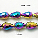 Electroplate Glass Beads Strands X-EGLA-D017-12x8mm-4-1