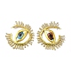 Plastic Evil Eye Stud Earrings with Rhinestone EJEW-C064-01A-G-1
