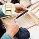 趣味の取り外し可能な竹編み機フレーム  かぎ針編みのフックとコームが付いた長方形  パパイヤホイップ  28.1x24x3.1cm DIY-HY0001-72-6
