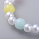Braccialetti con ciondoli per bambini in acrilico elasticizzato imitato perla BJEW-JB04573-01-4