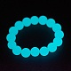 Bracelet extensible avec perles de pierre lumineuse synthétique BJEW-P203-10mm-01A-3