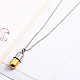 Medical Theme Pill Shape Stainless Steel Pendant Necklaces with Cable Chains JS1441-1-3