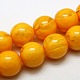 Buddhist Jewelry Beaded Findings Resin Imitation Beeswax Round Bead Strands RESI-L002-20mm-F03-1