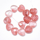 Chapelets de perles en verre de quartz de cerise G-S357-E02-14-2