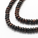 Perles d'obsidienne rondelle en acajou naturel G-Q446-02-3