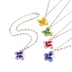 5 Uds. Conjunto de collares con colgante de mariposa trenzada con semilla de vidrio de 5 colores NJEW-JN04046-1