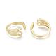Brass Micro Pave Clear Cubic Zirconia Cuff Rings RJEW-F103-13S-G-2