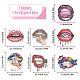 HOBBIESAY 7Pcs 7 Style Lip with Peace Sign/Leopard Print/Butterfly Iron on Decals DIY-HY0001-51-2