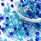Perles de verre craquelé peintes DGLA-X0006-4mm-11-1