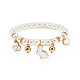 Bracelet extensible en perles d'imitation en plastique ABS avec breloques en alliage d'émail pour enfants BJEW-JB08524-01-1