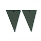 スプレー塗装木製ペンダント  三角形  ダークスレートグレー  49x30x2.5mm  穴：2mm WOOD-T017-01A-2