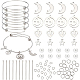 Benecreat diy kit para hacer brazaletes con dijes de luna y estrella DIY-BC0004-64-1