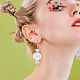Fibloom 2 Paar 2-Farben-Ohrringe mit Spitze im Inneren aus Glas mit Bonbonkugeln EJEW-FI0001-15-5