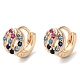 Rack Plating Brass Micro Pave Colorful Cubic Zirconia Hoop Earrings for Women EJEW-P238-03KCG-1