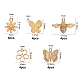 Benecreat 20pcs5スタイル真鍮チャーム  カン付き  花と蝶とミツバチ  18KGP本金メッキ  10.5x10x1mm  穴：1mm KK-BC0001-82G-2