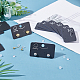 Chgcraft pvc イヤリング カード ホルダー  イヤリングディスプレイ用  スタッドピアスとハンギングイヤリング  PPイヤーナット付き  花模様の長方形  ブラック  5.2x3.1x0.8cm  穴：1mmと6mm  100pc CDIS-CA0001-08-4