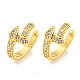 Женские серьги-манжеты из латуни с микропаве и прозрачным цирконием EJEW-C104-125G-1