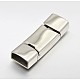 Enamel Smooth 304 Stainless Steel Rectangle Magnetic Clasps STAS-E073-14C-2