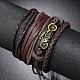 4Pcs 4 Style Adjustable Braided Imitation Leather Cord Bracelet Sets BJEW-F458-13-7
