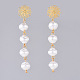 Orecchini pendenti in plastica imitazione perla EJEW-JE03625-1