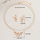 Комплекты серег и ожерелий из латуни с микропаве из кубических цирконий в форме луны и звезды для женщин FS1088-1-1