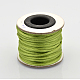 マクラメラテール中国結び作り用コードラウンドナイロン編み込みひも糸  サテンコード  黄緑  2mm  約10.93ヤード（10m）/ロール NWIR-O001-A-15-1