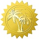 CRASPIRE 408Pcs Palm Tree Gold Foil Embossed Stickers 2