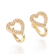 Brass Micro Pave Clear Cubic Zirconia Cuff Earrings EJEW-M195-04G-1