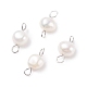 Natural Freshwater Pearl Connector Charms PALLOY-JF01404-03-1