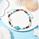 Bracelets de cheville en perles tressées turquoise synthétique étoile de mer et tortue AJEW-AN00564-02-2