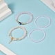 4 pièces 3 style lampwork mauvais œil & verre & synthétique hématite perles extensibles ensemble de bracelets BJEW-JB09144-02-2