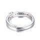 Adjustable Rhodium Plated 925 Sterling Silver Finger Ring Components STER-F048-15P-3
