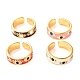 Evil Eye Golden Cuff Rings for Women KK-G404-07-1