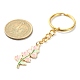 Porte-clés pendentif fleur en alliage émail KEYC-JKC00527-3