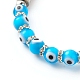Bracelets de perles de mauvais œil faits à la main BJEW-JB06379-01-4