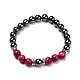 Natural Tiger Eye(Dyed) Beads Stretch Bracelets Set BJEW-JB06653-02-2