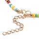 Rainbow Round Opaque Colours Glass Seed Beaded Necklaces NJEW-JN03362-02-3