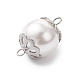 Подвески-соединители из белых круглых жемчужин PALLOY-JF04383-4