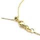 Ожерелье с подвеской в форме сердца из натурального лабрадорита и цепочками из золотого сплава NJEW-G116-01G-3