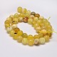Opale jaune naturel brins de perles rondes G-M296-02-6mm-4
