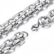 201 Stainless Steel Mesh Chain Bracelet with Leaf Patter for Men Women BJEW-S057-92-3