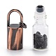 ガラスローラーボトル  天然な黒曜石のローラーボールとチップ  エッセンシャルオイルの香水瓶  赤銅真鍮のボトルキャップ  62.5x16mm  穴：10x14mm  丸カン：8x1ミリ G-F701-01H-2