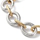 304 Stainless Steel Two Tone Circles Cable Chains Bracelets BJEW-P304-01E-G-3