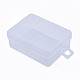長方形ポリプロピレン（pp）ビーズ保管容器  ヒンジ付き蓋付き  ジュエリー小物用  透明  6.8x5.2x2.55cm CON-N011-048-4