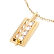 Pendentif rectangle en perles de zircone cubique claire avec 304 chaînes de câbles en acier inoxydable pour femmes NJEW-P262-08G-1