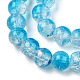 Brins de perles de verre peintes à cuisson craquelée transparente DGLA-T003-01A-05-3