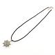 Helm Zinc Alloy Pendant Necklaces with Waxed Cord and Iron End Extender Chains NJEW-R228-57AS-2